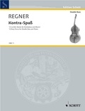 Hermann Regner - Edition Schott  : Kontra-Spass - 12 Pièces faciles pour contrebasse et piano. double bass and piano..