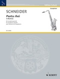 Enjott Schneider - Edition Schott  : Panta rhei - Quatre mantras pour quatuor de saxophones. saxophone quartet. Partition et parties..