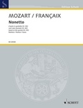 Wolfgang Amadeus Mozart - Edition Schott  : Nonetto - based on the quintet for four wind instruments and piano KV 452 by W. A. Mozart. oboe, clarinet in Bb, horn in Eb, bassoon, 2 violins, viola, cello and double bass. Partition..