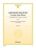 Bartholdy félix Mendelssohn - 6 Songs Without Words - op. 19. piano..