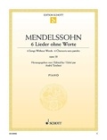 Bartholdy félix Mendelssohn - 6 Chansons sans paroles - op. 38. piano..