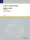 Franz Liszt et Aribert Reimann - Edition Schott  : Seven Songs - by Franz Liszt. baritone and string quartet. baryton. Partition et parties..