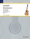 Carl maria von Weber - Edition Schott  : Divertimento - pour Guitare et Piano Edité s'après le texte de l'Edition Complète Carl-Maria-von Weber. op. 38. WeV P.13. guitar and piano..