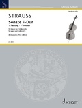 Richard Strauss - Edition Schott  : Sonate  F-Dur (First edition of 1st version) - for piano and violoncello. cello and piano. Partition et partie..