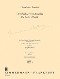 Joseph Küffner et Giovacchino Rossini - Le Barbier de Séville - flute, violin, viola and cello. Partition et parties..