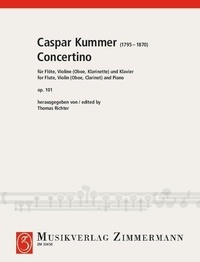 Gaspar Kummer - Concertino - op. 101. flute, violin (oboe, clarinet) and piano. Partition et parties..
