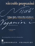 Niccolò Paganini - Paganini-Schumacher  : Quartetto no. 14 - texte original, première édition. violin, viola, cello and guitar. Partition et parties..