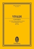 Antonio Vivaldi - Eulenburg Miniature Scores  : Concerto Sol mineur - op. 6/1. RV 324 / PV 329. violin, strings and basso continuo. Partition d'étude..