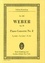 Carl maria von Weber - Eulenburg Miniature Scores  : Concerto No. 2 Si bémol majeur - op. 32. JV 155. piano and orchestra. Partition d'étude..