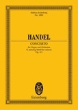 George frédérique Händel - Eulenburg Miniature Scores  : Concert pour orgue No. 3 Sib majeur - op. 4/3. HWV 291. organ, 2 oboes, bassoon and strings. Partition d'étude..