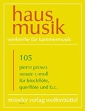 Pierre Prowo - Hausmusik  : Sonata - 105. treble recorder, flute and basso continuo. Partition et parties..