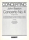John Baston - Concerto No. 4 G Major - descant recorder, strings and basso continuo. Jeu de parties..
