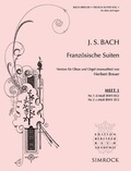 Johann sebastian Bach - Edition Berliner Bach Akademie Numéro 1 : Suites françaises - n° 1 en ré mineur et n° 2 en ut mineur. Numéro 1. BWV 812 and 813. oboe and organ. Partition et partie..