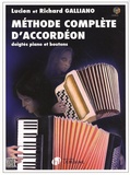 Lucien Galliano et Richard Galliano - Méthode complète d'accordéon - Doigtés piano et doigtés boutons. 1 CD audio