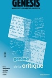 Claude Coste - Genesis N° 56/2023 : Genèse de la critique.