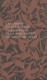 Karl Marx - Contribution à la critique de la philosophie du droit de Hegel.