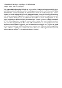 Cahiers d'études romanes N° 47/2-2023 Faire mémoire, Pratique et poétique de l’événement. Espagne, France, Italie. XVe-XVIIe siècles