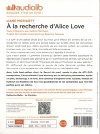 A la recherche d'Alice Love  avec 2 CD audio MP3