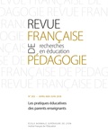 Agnès Van Zanten - Revue française de pédagogie N° 203/2018 : Les pratiques éducatives des parents enseignants.