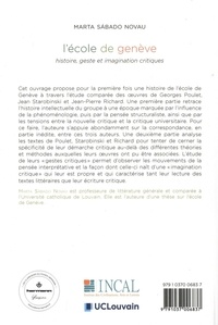 L'école de Genève. Histoire, geste et imagination critiques