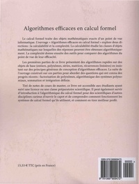 Algorithmes efficaces en calcul formel