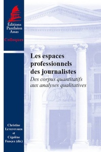 Christine Leteinturier et Cégolène Frisque - Les espaces professionnels des journalistes - Des corpus quantitatifs aux analyses qualitatives.