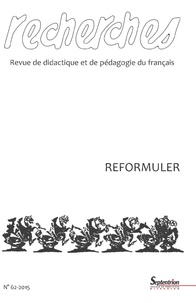 Catherine Mercier - Recherches N° 62, Juin 2015 : Reformuler.