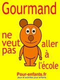 Claude Marc - Gourmand ne veut pas aller à l'école - Pièce de théâtre pour enfants. C'est la rentrée des classes et Gourmand le petit ours ne veut pas aller à l'école..