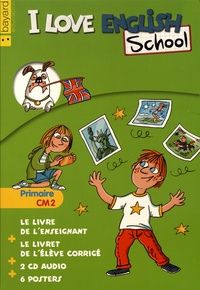 Valérie Menneret - I Love English School CM2 - Le kit enseignant : livre de l'enseignant + livret de l'élève corrigé + posters. 2 CD audio
