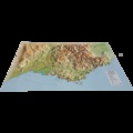  3D Map - Carte en relief de PACA - 1/700 000.