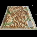  3D Map - Carte en relief du parc naturel régional du Queyras-Ubaye - 1/120 000.
