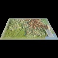  3D Map - Carte en relief des Alpes de Haute Provence - 1/370 000.