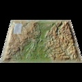  3D Map - Carte en relief de la Drôme-Ardèche - 1/400 000.