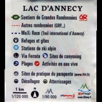 Carte en relief du lac d'Annecy. 1/120 000