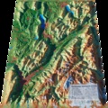  3Dmap - Carte en relief des Bauges-Belledonne-Chartreuse - 1/185 000.