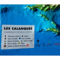 Carte en relief des Calanques ( Marseille-Cassis-La Ciotat). 1/115 000