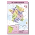 Geo reflet Editions - Carte de France Administrative - Modèle Fluorine - Poster Plastifié A0.