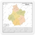 Geo reflet Editions - Carte Administrative de la Région Centre-Val de Loire - Poster Plastifié 120x120cm.