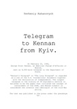  Yevheniy Kahanovych - Telegram to Kennan from Kyiv.
