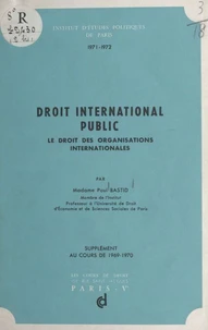 Droit international public, le droit des organisations internationales