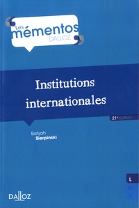 Batyah Sierpinski - Institutions internationales.