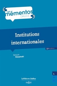 Batyah Sierpinski - Institutions internationales.