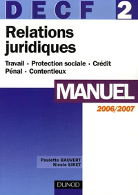 Relations juridiques DECF 2 Manuel