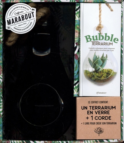 Bubble terrarium. Coffret avec 1 terrarium en verre, 1 corde et 1 livre