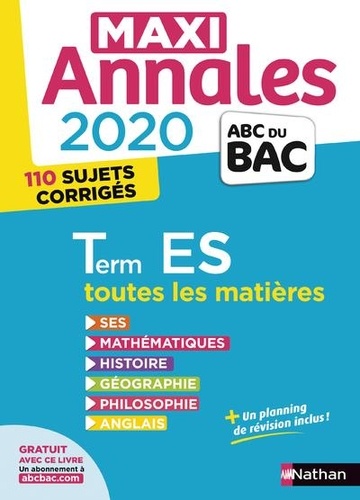 Maxi Annales BAC Tle ES  Edition 2020