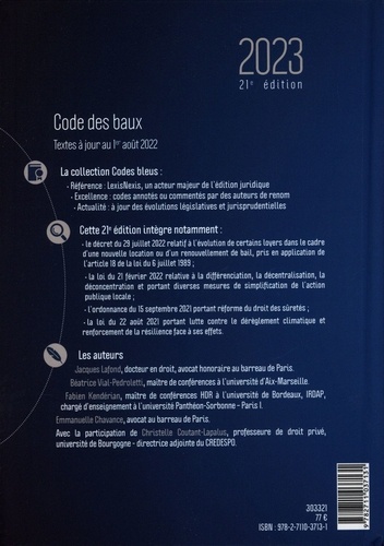 Code des baux  Edition 2023