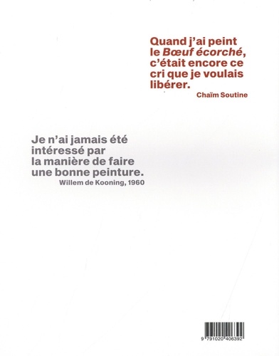 Chaïm Soutine/Willem de Kooning. Le peinture incarnée. Musée de l'Orangerie