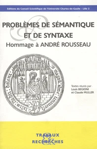 Problèmes de sémantique et de syntaxe