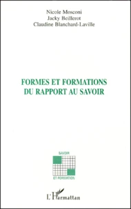 Formes Et Formations Du Rapport Au Savoir