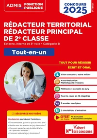 Concours rédacteur territorial, rédacteur principal de 2e classe